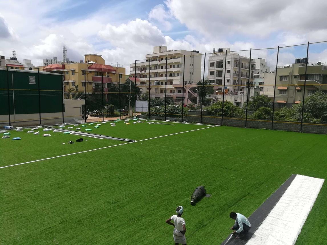 Outdoor sports court subgrade preparation