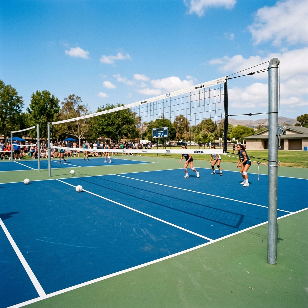 Certified outdoor acrylic volleyball court